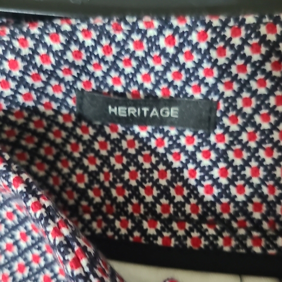 TALBOTS Women's Stylish Midrise Straight Leg REd & Blue Patterned Pants - Size 6 - Picture 9 of 13